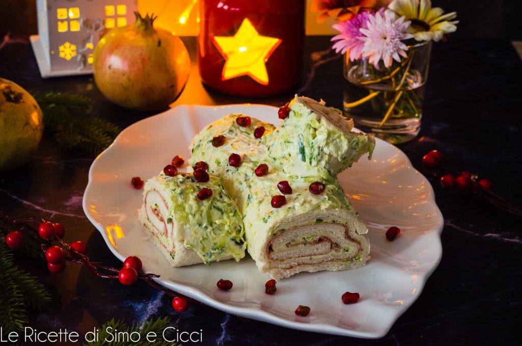 Savory Yule Log with Salami and Zucchini