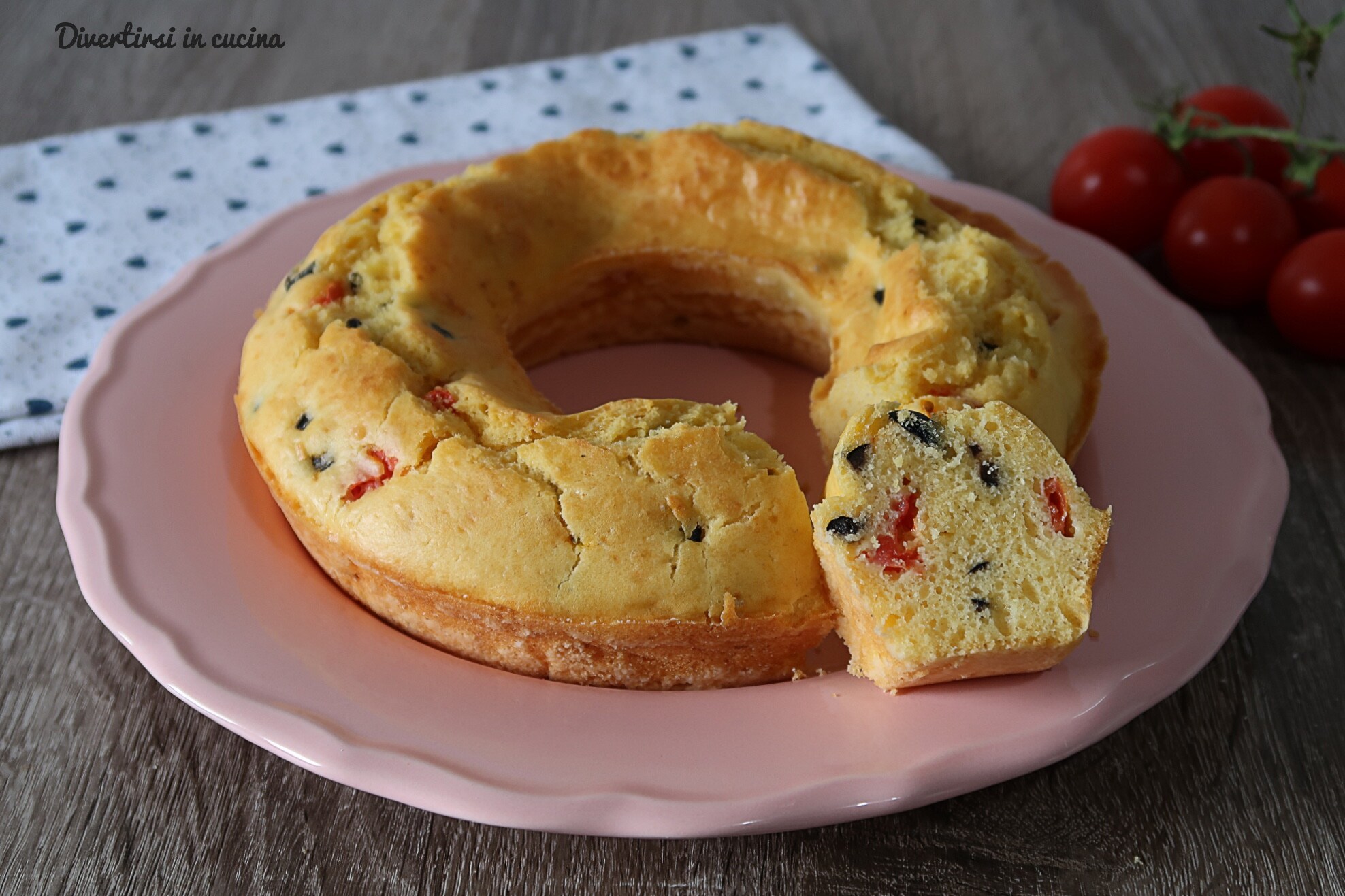 Savory Cake with Olives and Cherry Tomatoes