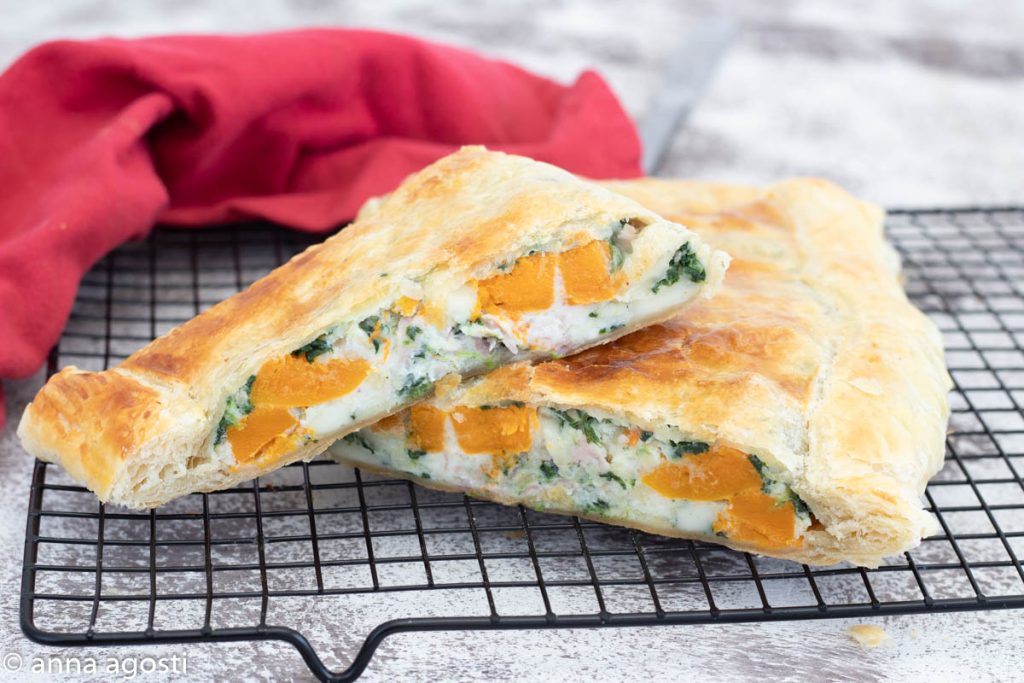 Savory pie with pumpkin, spinach, and ricotta tasty one-dish meal