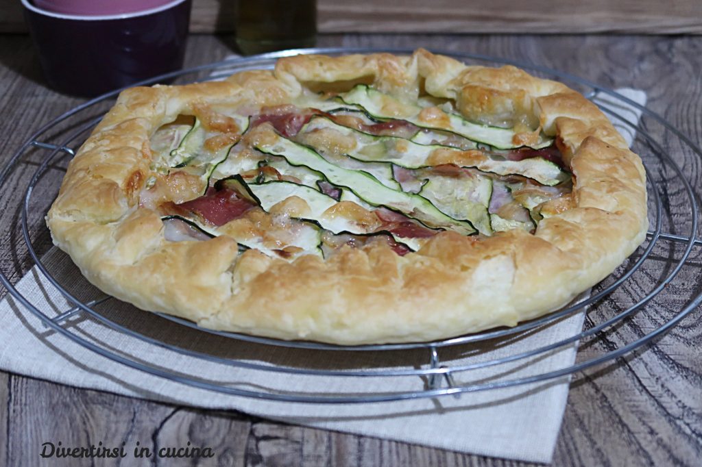 Savory Pie with Zucchini, Bacon, and Mozzarella