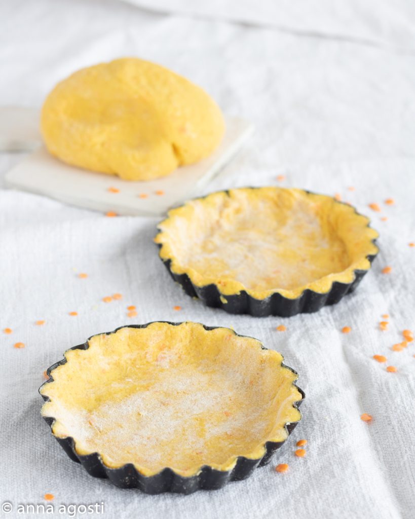 Savory shortcrust pastry with lentils