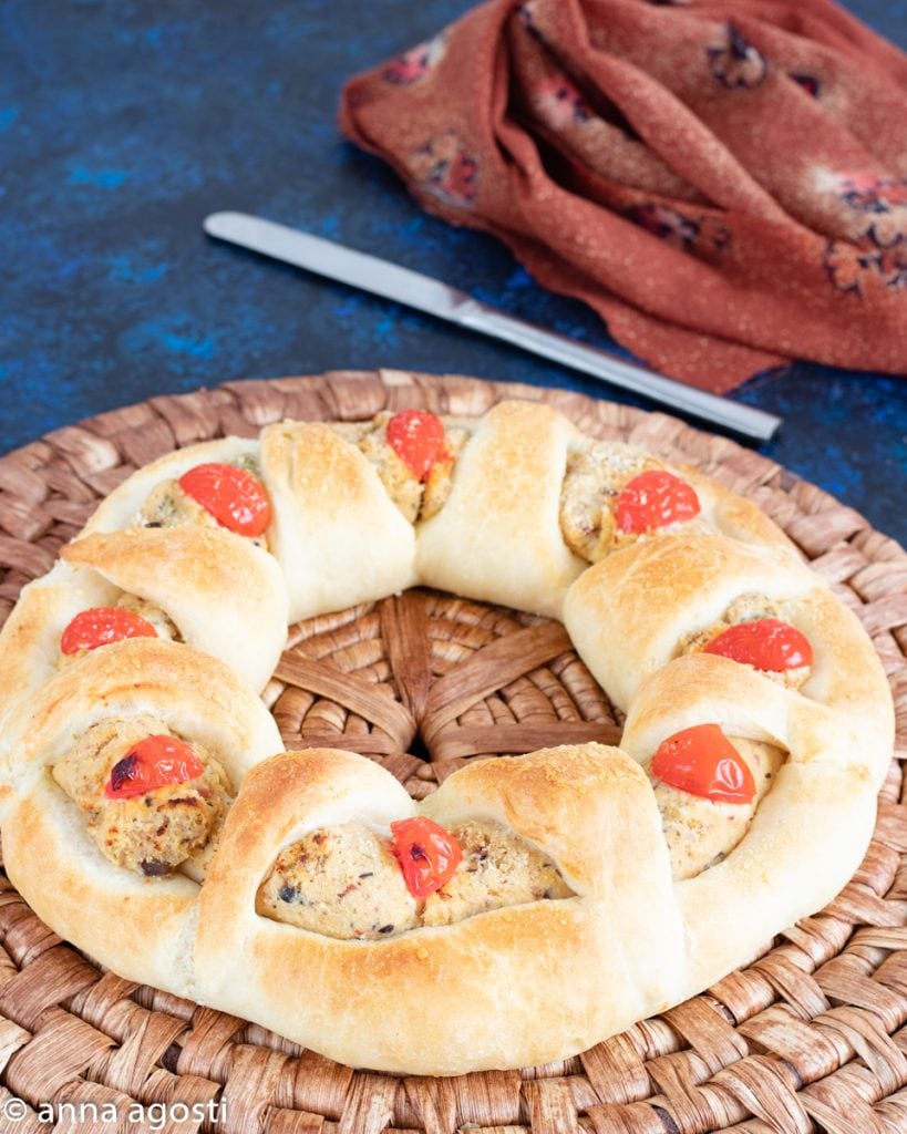 Savory stuffed crown yeast dough
