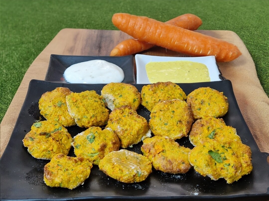 Carrot Fritters Finger Food with Sauces