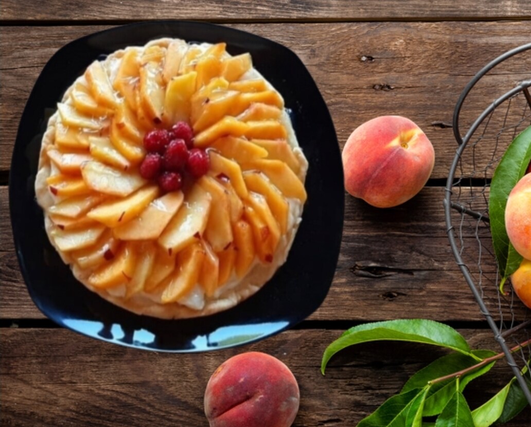 Peach and Custard Tart