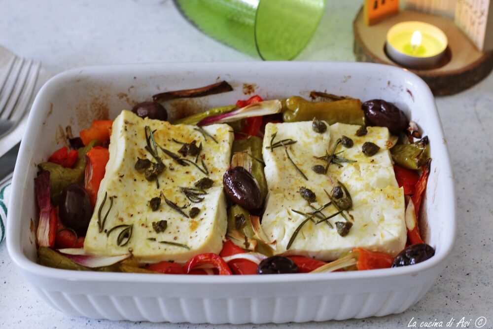 Seasoned FETA with Frying Peppers and Bell Peppers