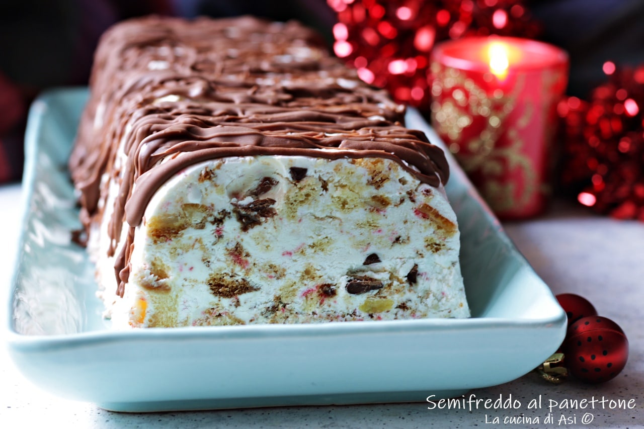 Semi-frozen Cake with Nougat and Panettone