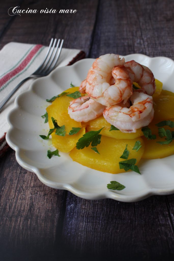 Shrimp with Saffron Potatoes Sea View Cooking