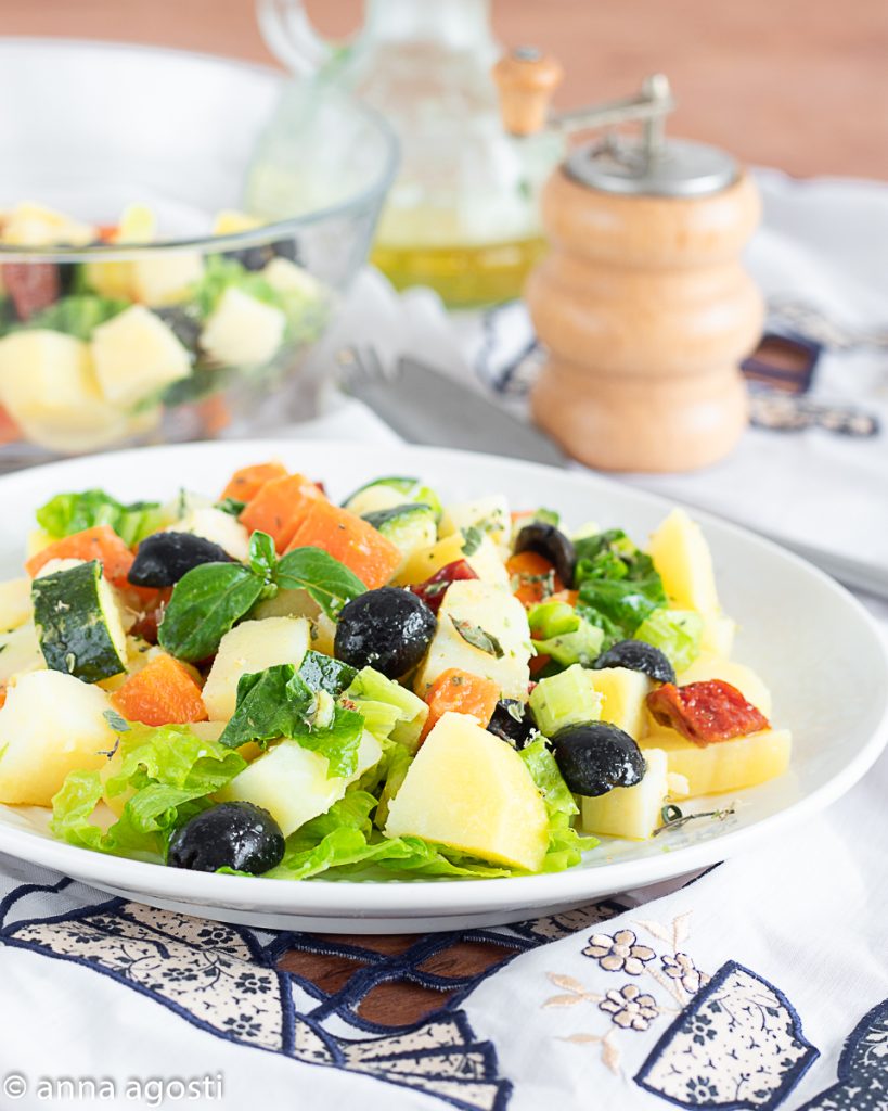 Side Dish of Cooked and Raw Vegetables