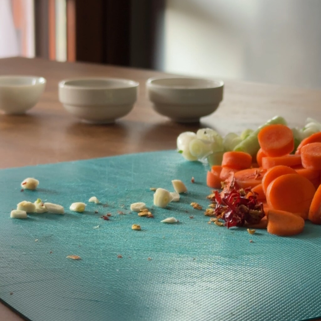 sliced vegetables