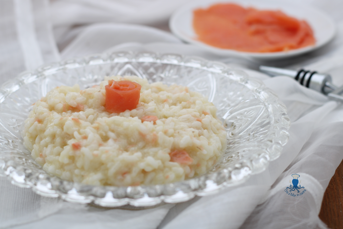 Smoked Salmon Risotto, without cream with or without Thermomix.