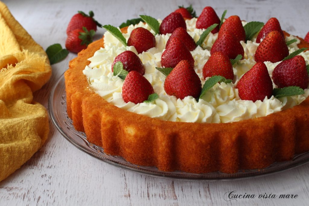 Soft Tart with Cream and Strawberries Sea View Kitchen