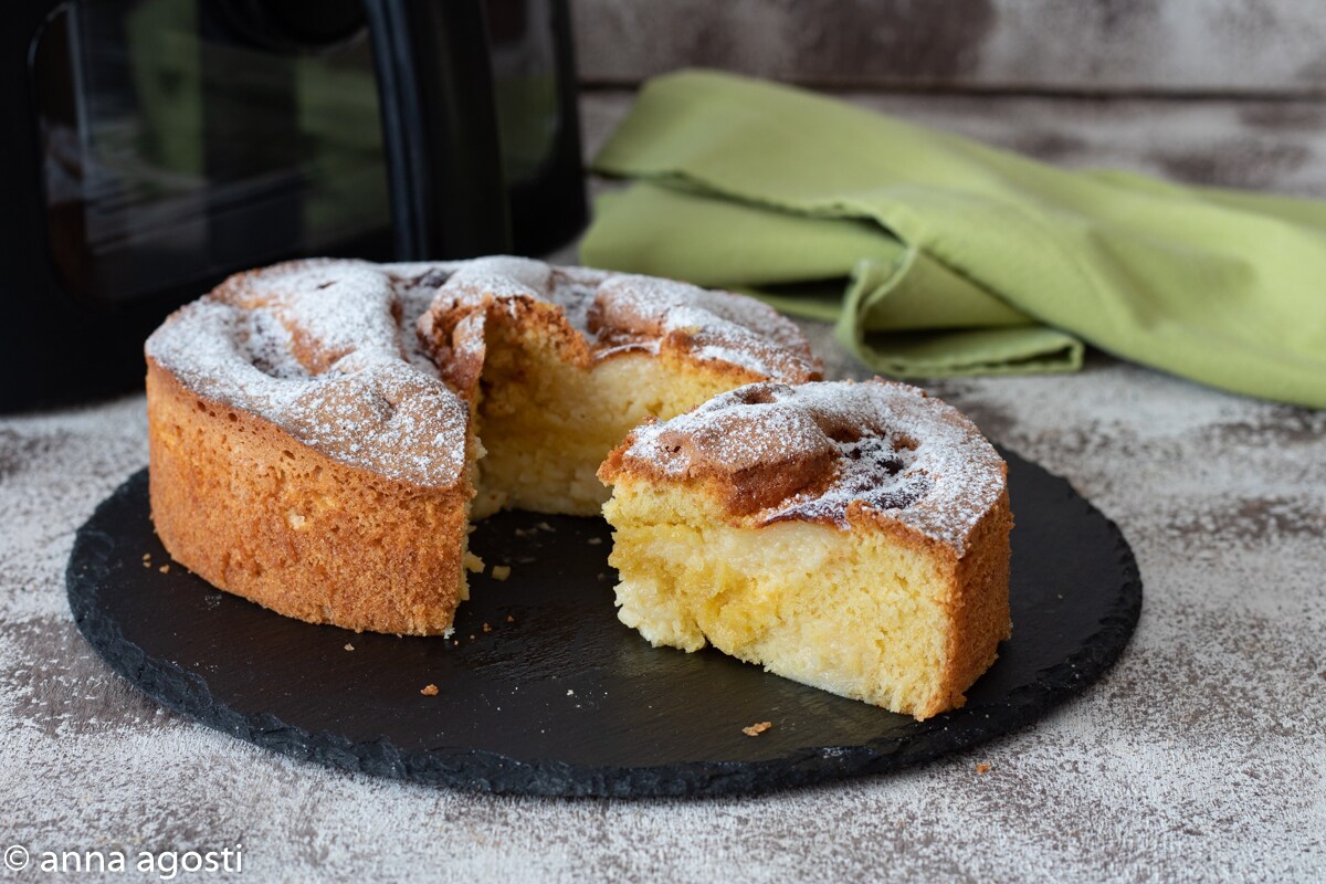 Soft Cake with Custard in Air Fryer