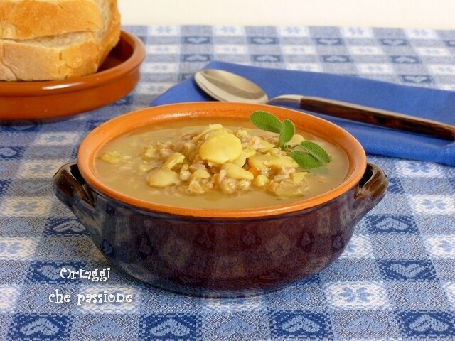 Soup with dried fava beans Vegetables with passion by Sara