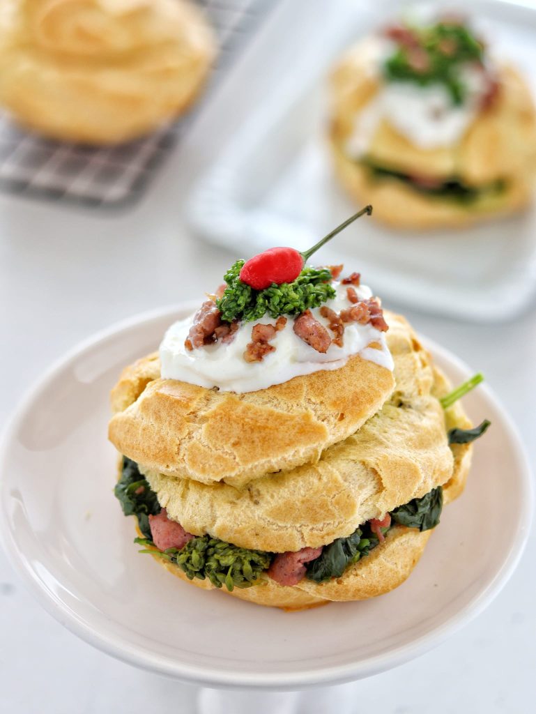 St. Joseph's Zeppole with Sausage and Greens