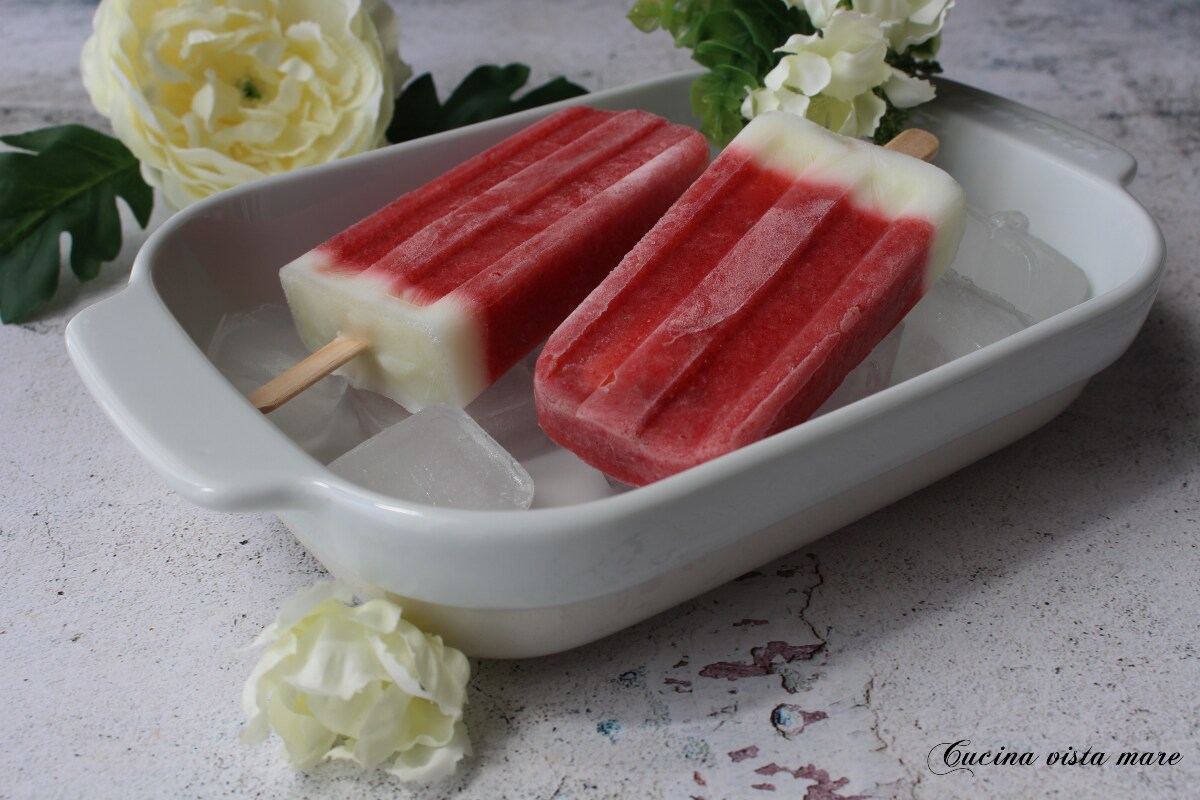 Strawberry and Banana Popsicles