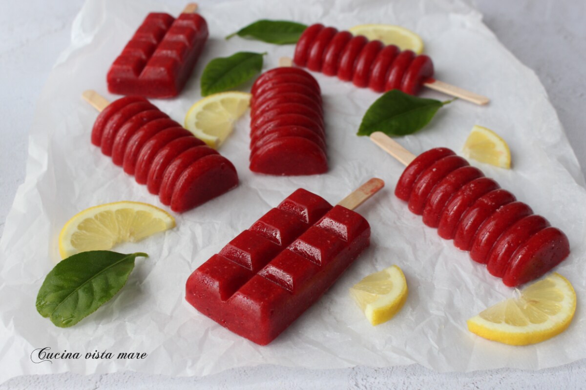 Strawberry and Lemon Popsicles
