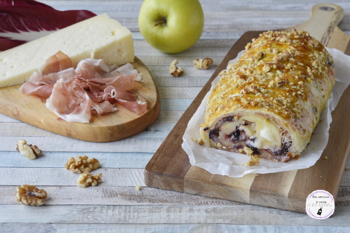 Strudel with Radicchio, Speck, Asiago, and Apple