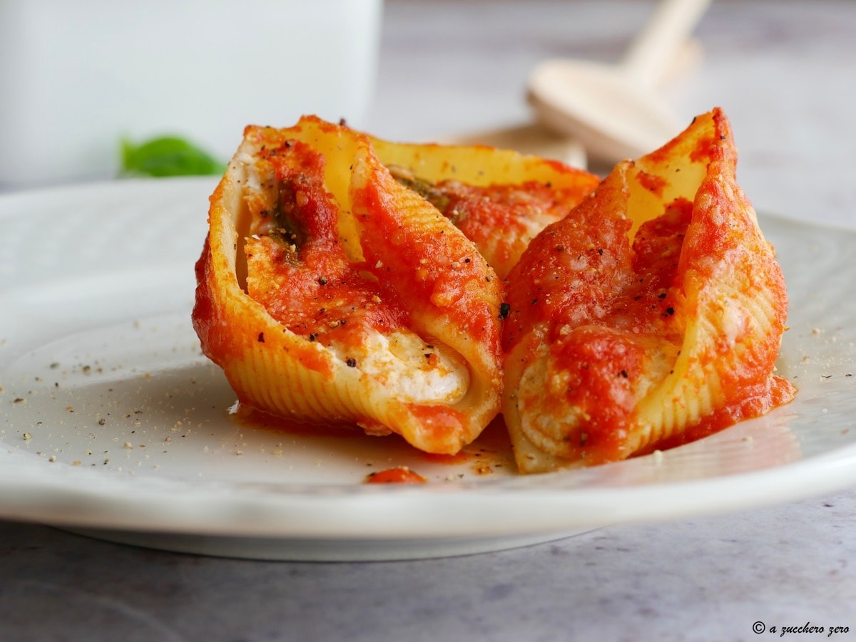 Stuffed Conchiglioni with Ricotta, Cinnamon and Basil