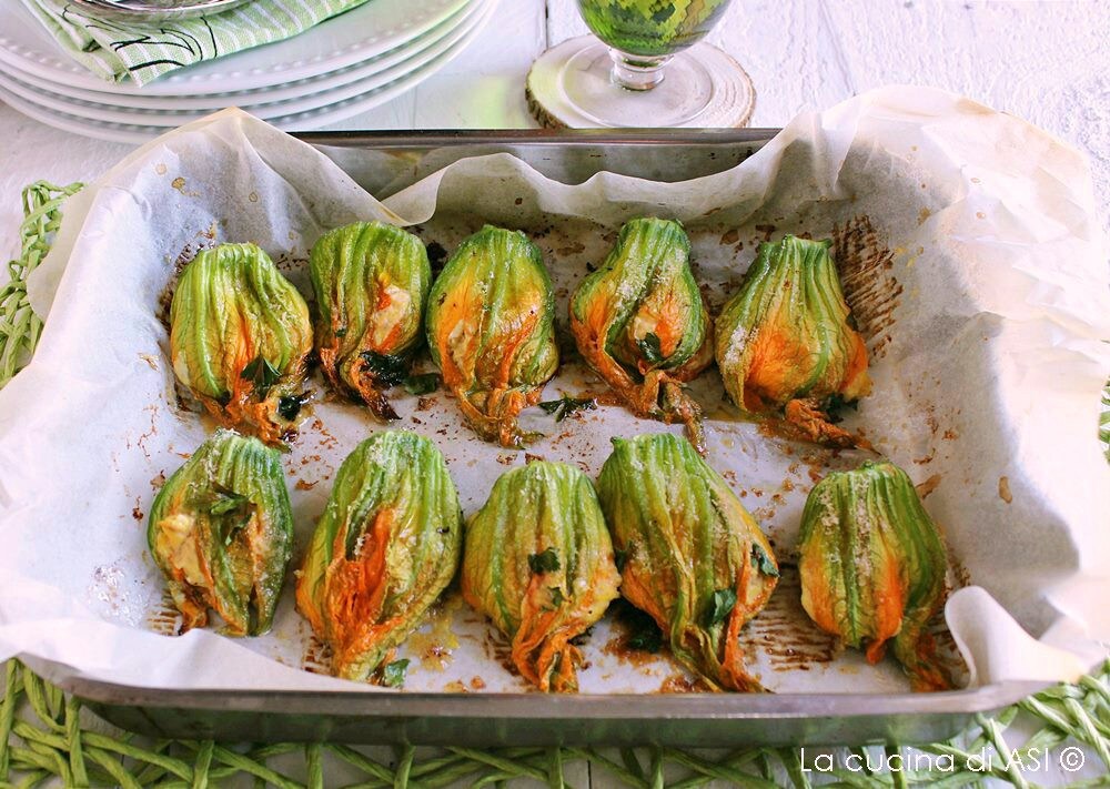 Stuffed Squash Blossoms with Tuna and Ricotta