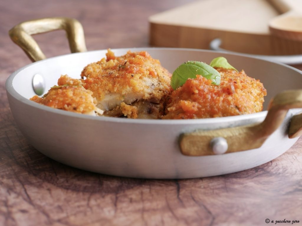 Swordfish and Eggplant Rolls in Sauce in Pan
