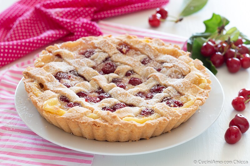 TART WITH PASTRY CREAM AND CHERRIES