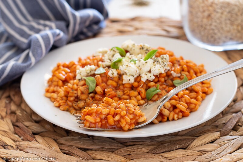 TOMATO AND FETA BARLEY RISOTTO