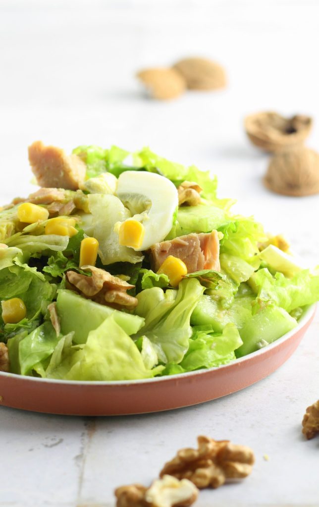 Salad with Tuna, Avocado, and Boiled Eggs