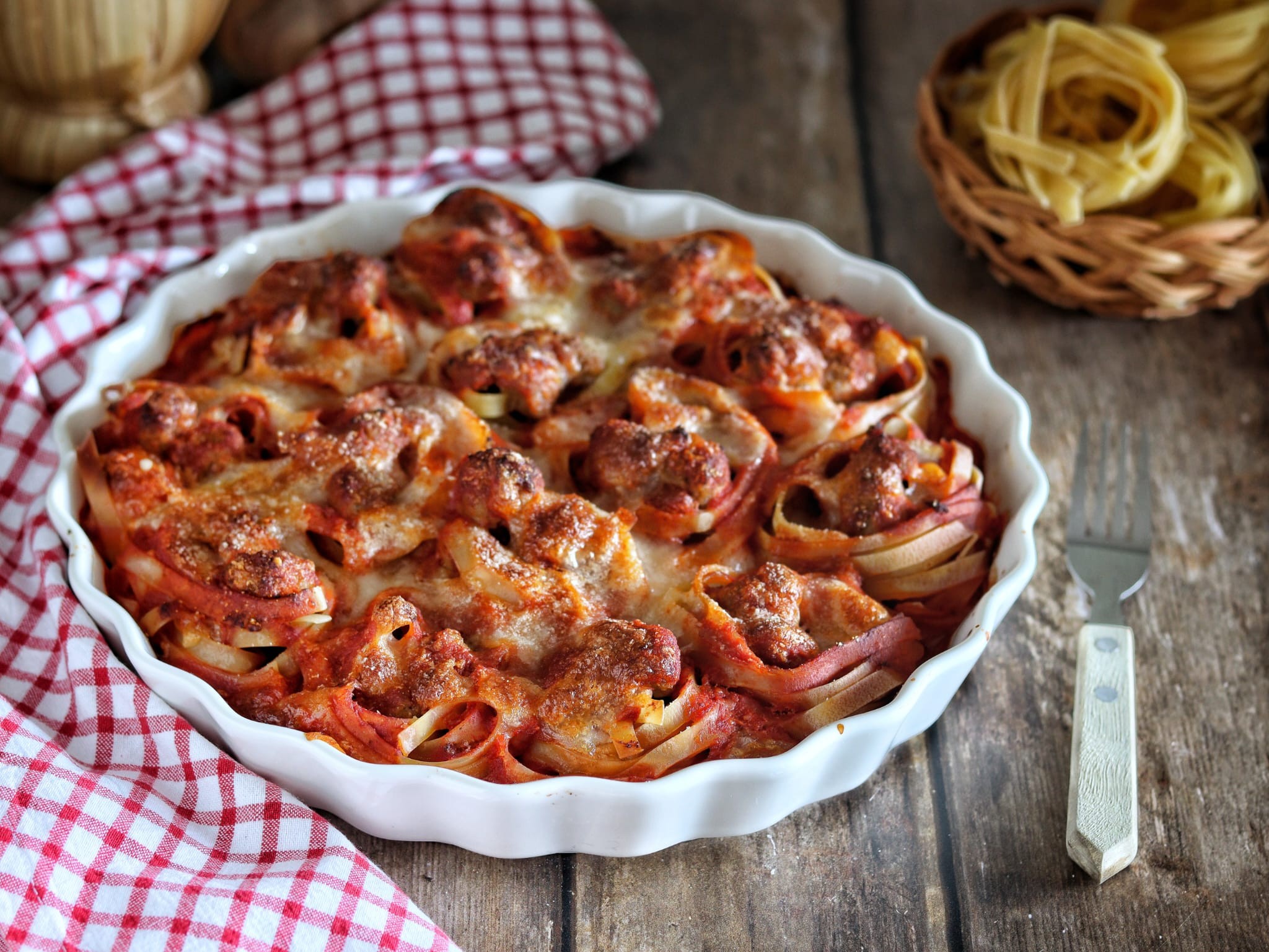Baked Tagliatelle Nests