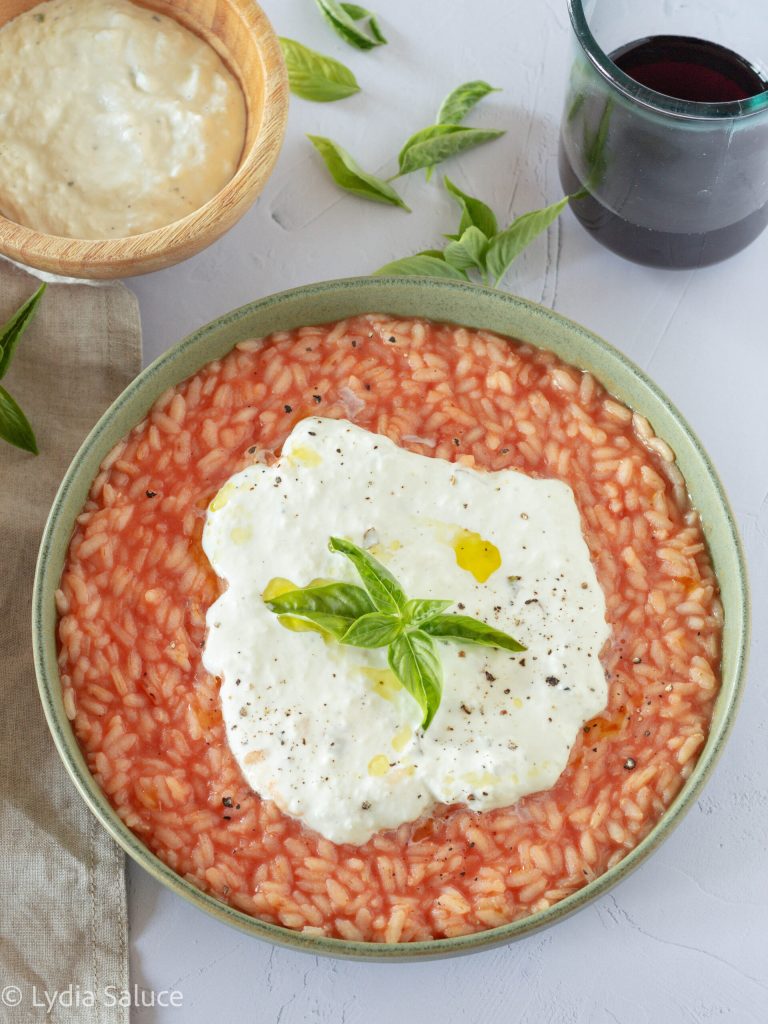 Tomato and Burrata Risotto
