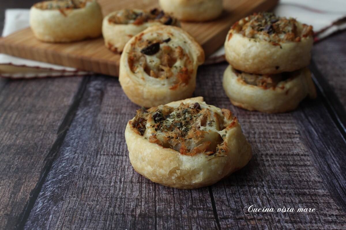 Tuna and Olive Puff Pastry Swirls