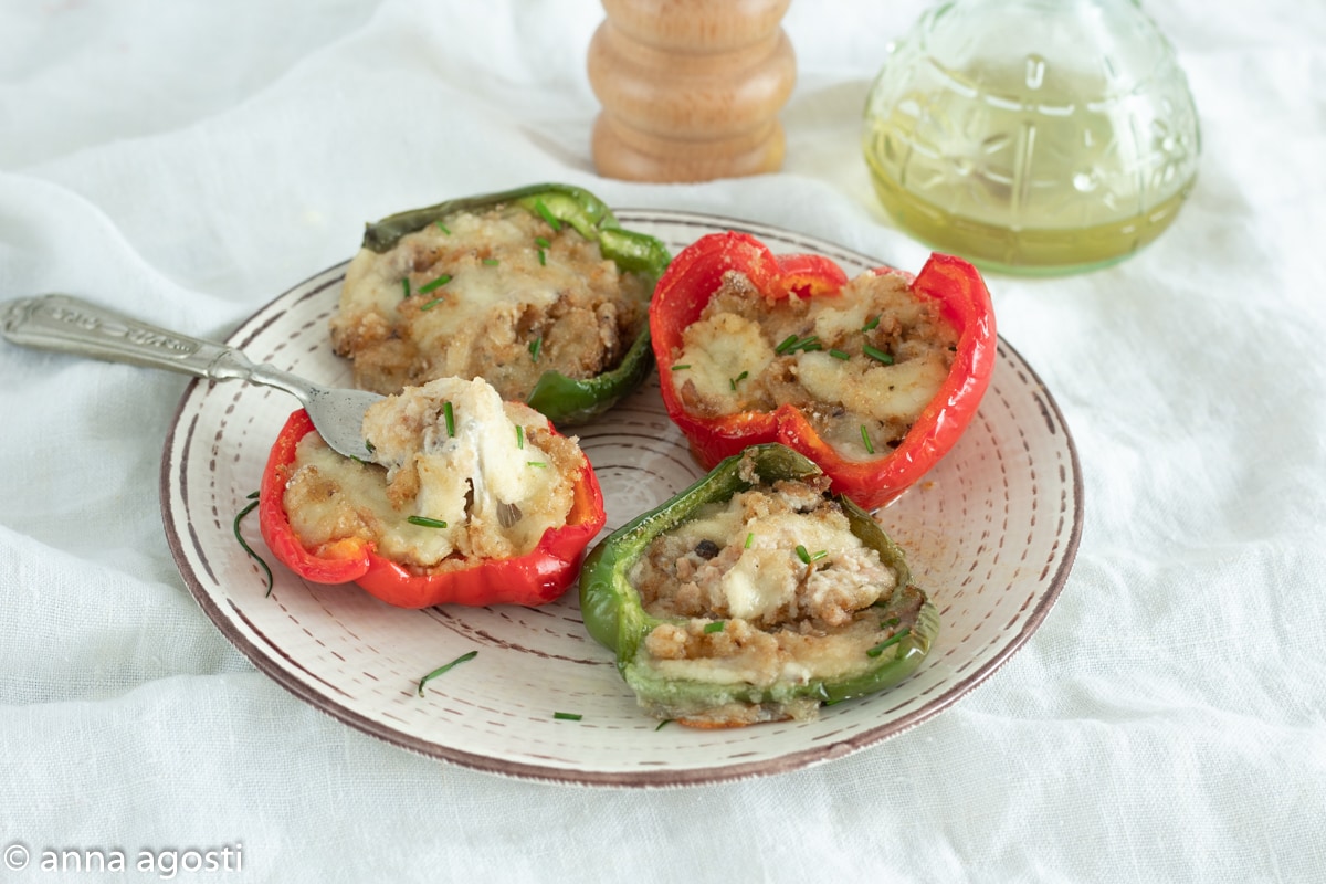 Tuna and Scamorza Stuffed Peppers