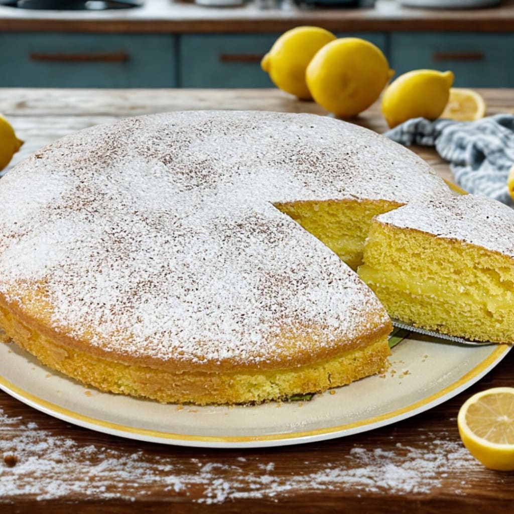 Lemon Cake with Water Cream