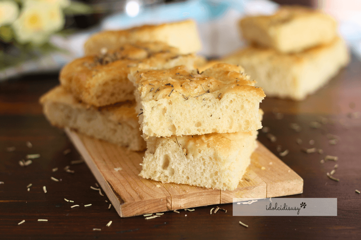Tall and Soft White Focaccia