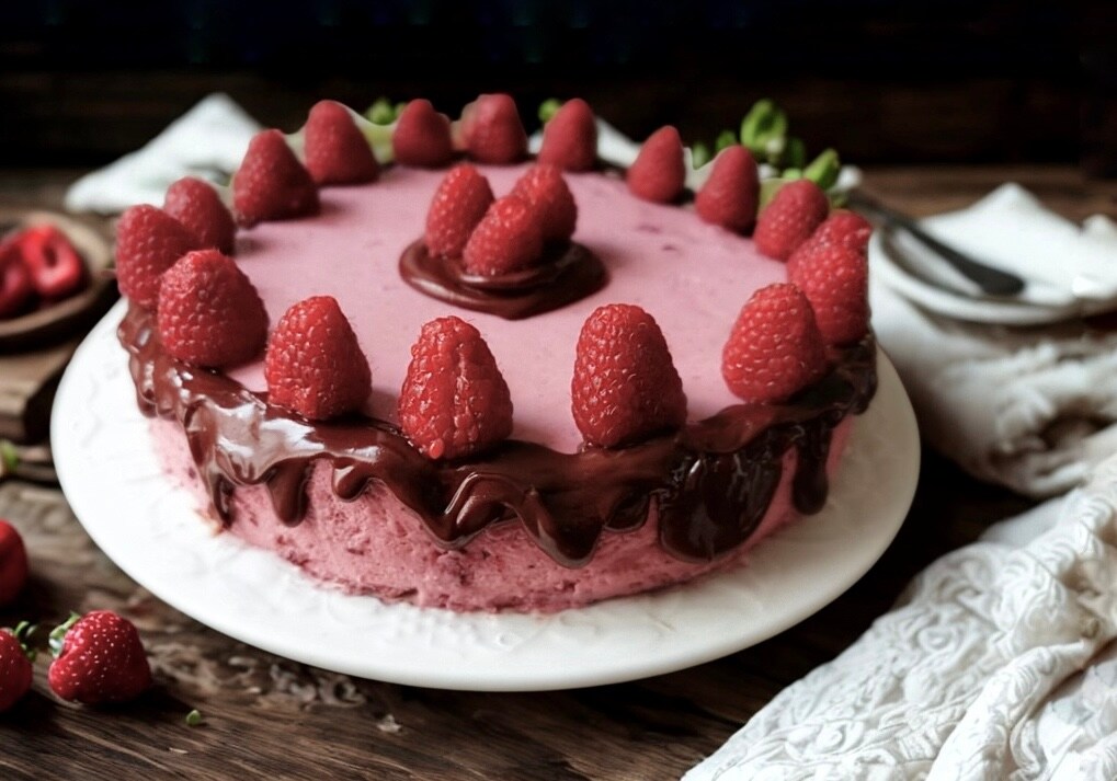 RASPBERRY AND CHOCOLATE MOUSSE CAKE