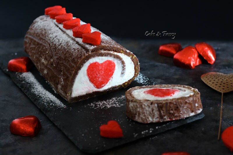 Heart Surprise Roll Cake Recipe