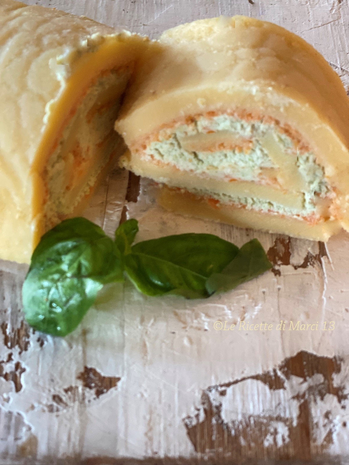 Vegan Chickpea Flour Roll with Tofu and Zucchini Cream. Light Recipe