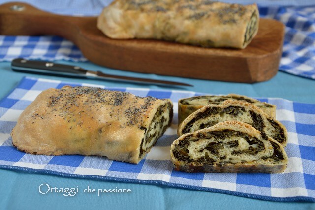 Vegetable strudel with caciotta