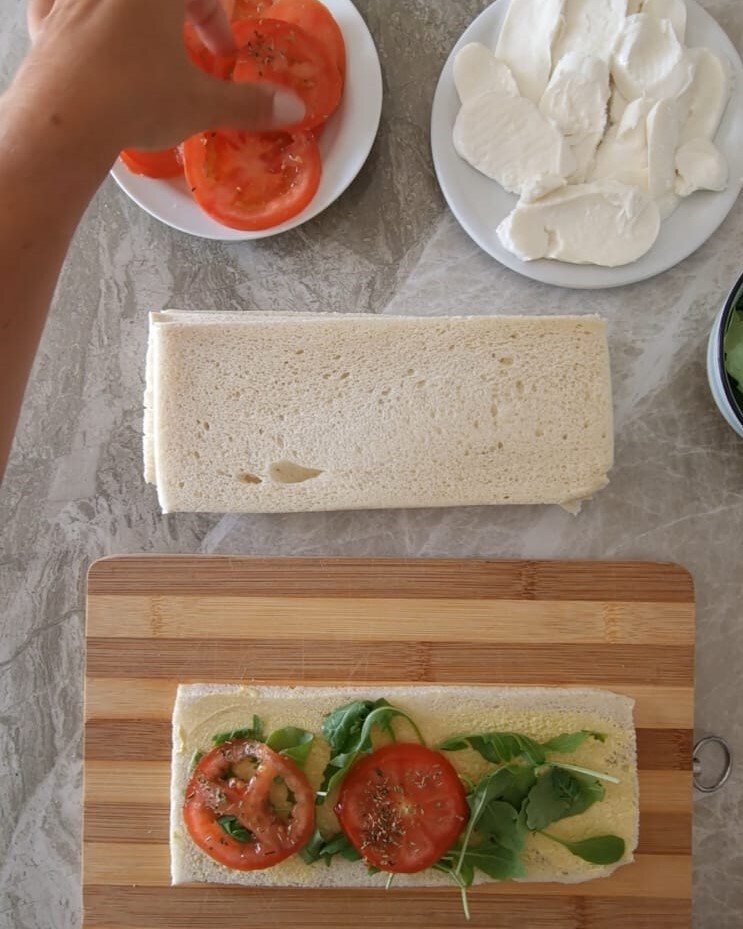 Tomato and Mozzarella Sandwiches