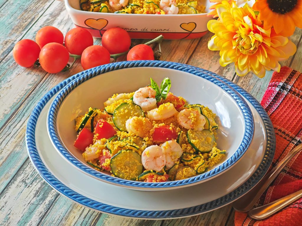 Couscous with Zucchini and Shrimps