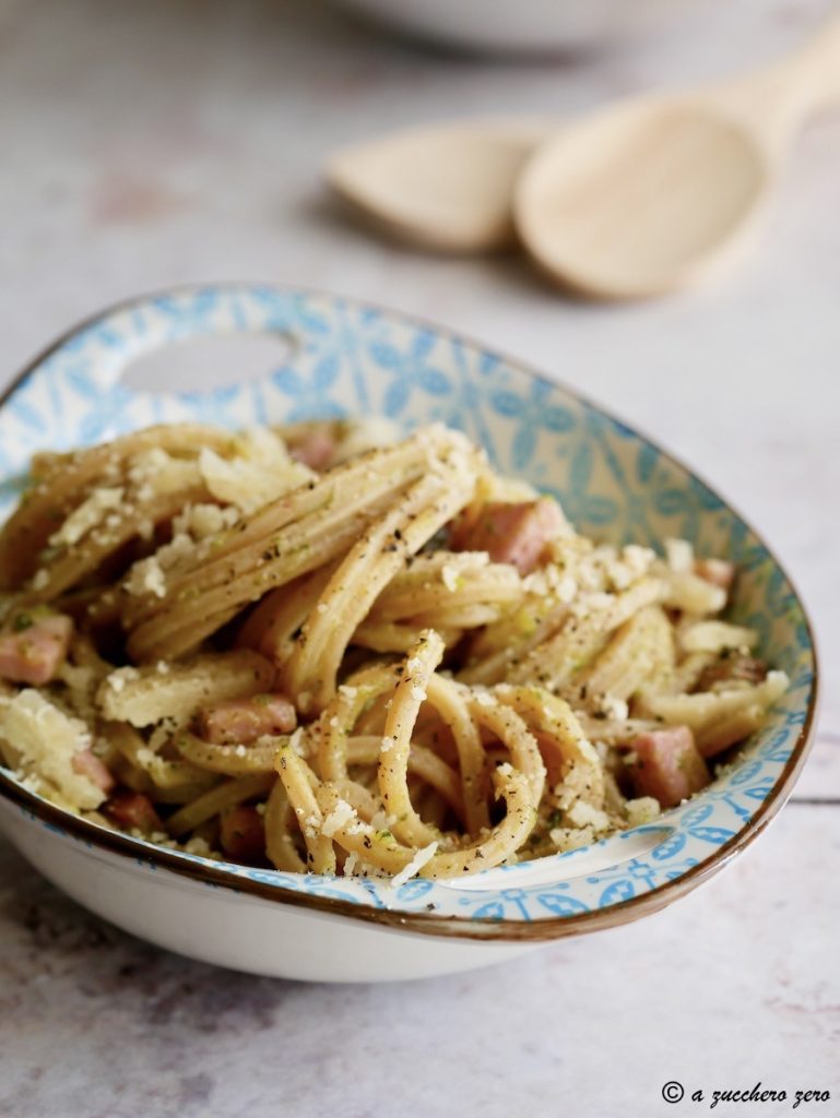 Whole Wheat Pasta with Zucchini and Light Speck