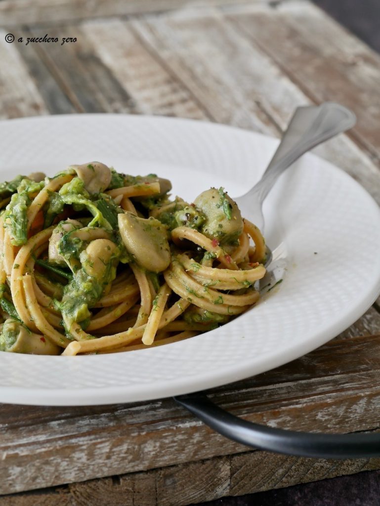 Whole Wheat Pasta and Fresh Fava Beans with Wild Fennel
