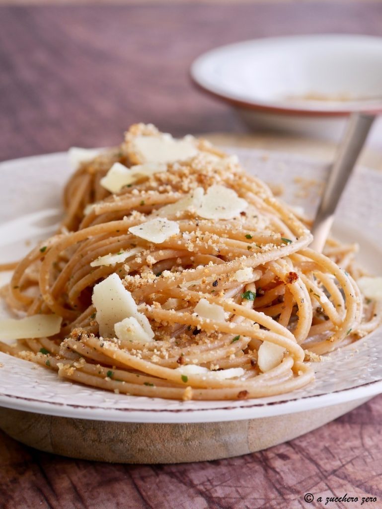 Whole Wheat Pasta with Lemon Breadcrumbs and Shaved Grana