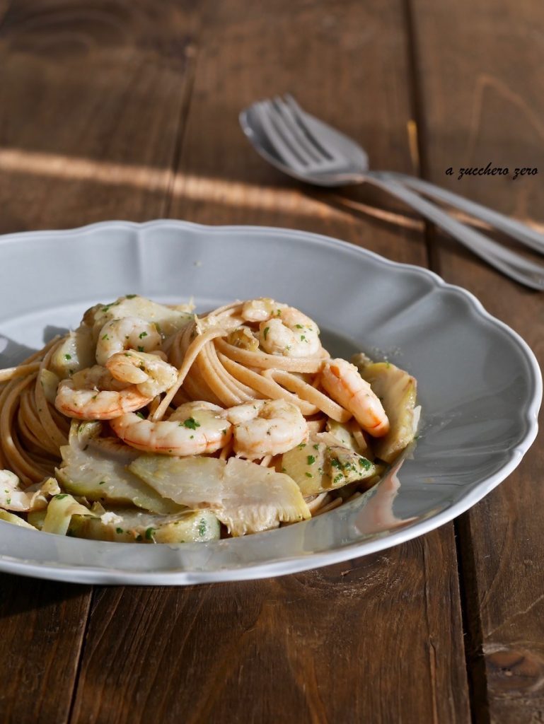 Whole Wheat Pasta with Shrimp and Artichokes