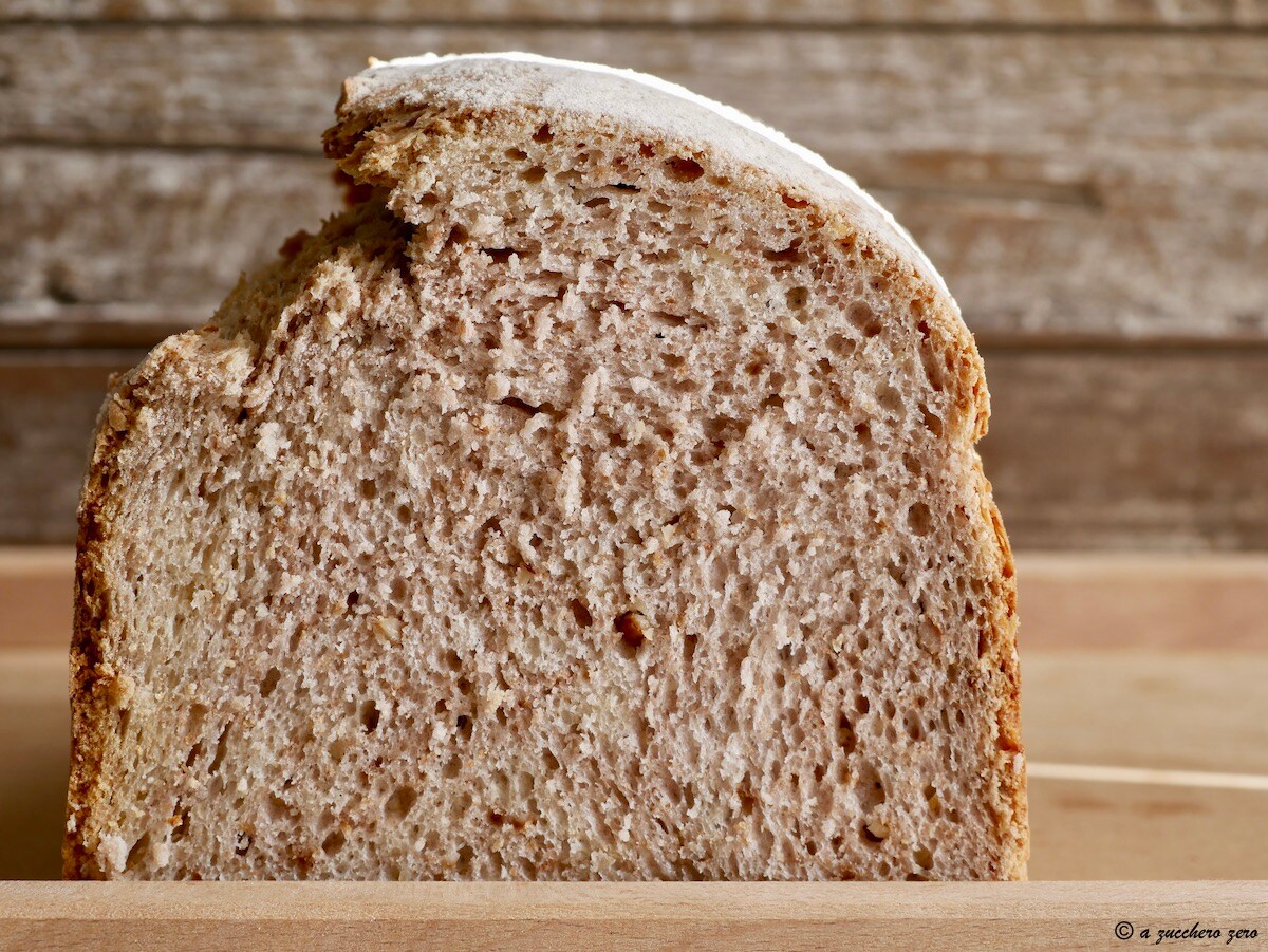 Whole Wheat Walnut Bread with Bread Machine Poolish Method