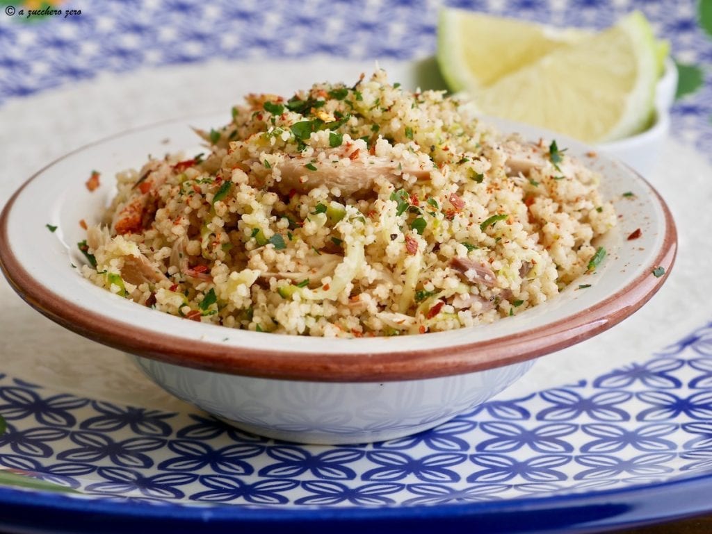 Whole Wheat Couscous with Zucchini and Mackerel
