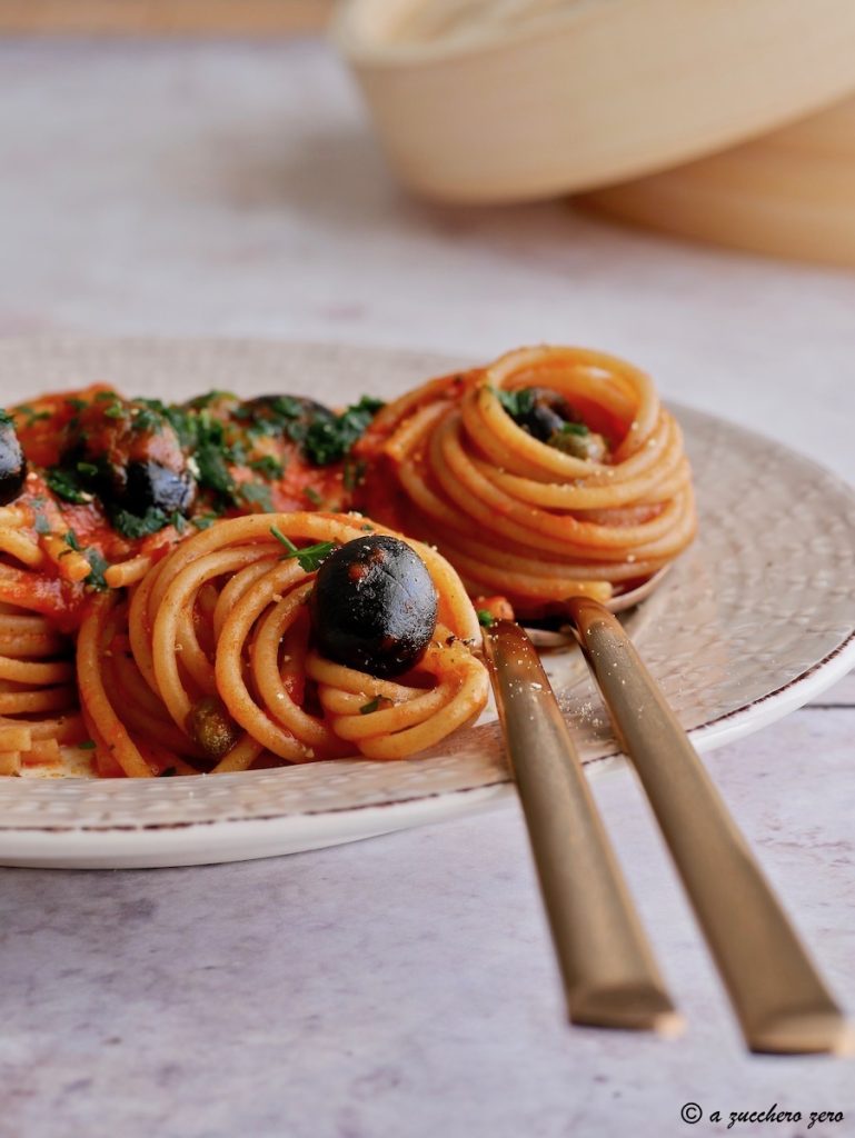 Whole wheat pasta alla puttanesca