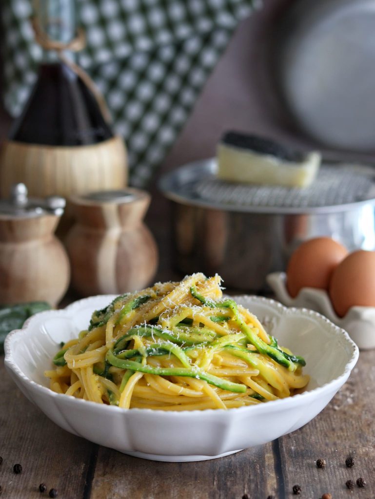 Zucchini Carbonara Spaghetti