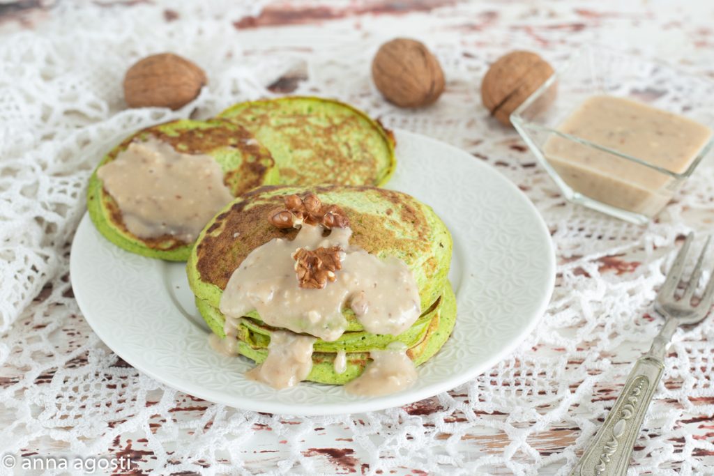 Zucchini Pancakes with Cheese Fondue and Walnuts