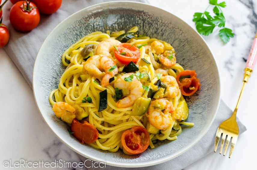 Zucchini and Shrimp Pasta