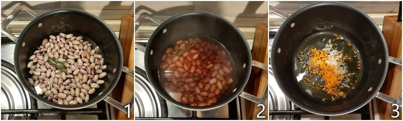 a. boil the fresh or dried beans to make them stewed